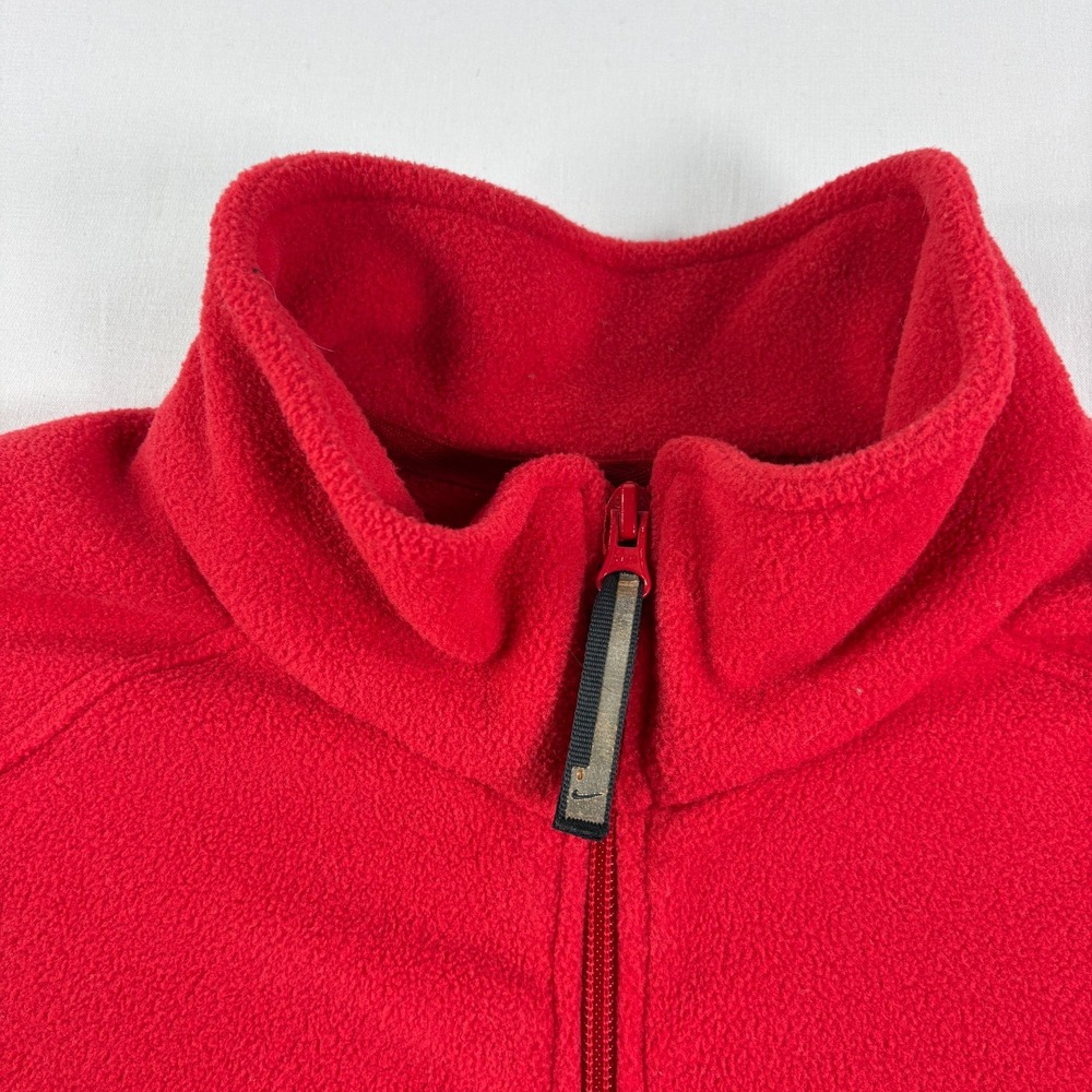 Vintage Nike Sweatshirt Mens XL Red Fleece 1/4 Zip Pullover Spell Out Y2K - Picture 5 of 14